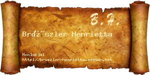 Brüszler Henrietta névjegykártya